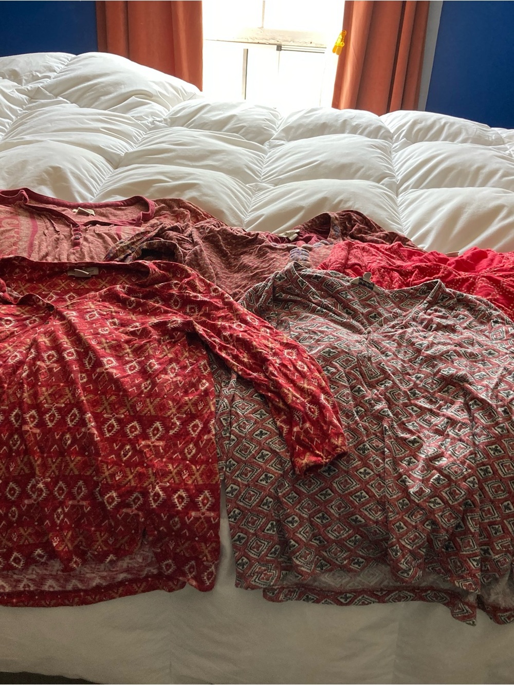 Lucky Brand Red Patterned Women's Tops Assortment - Set of 5